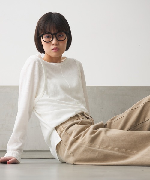 full/fill.(フルフィル)の「arm desigh slab T / アームデザインスラブT(Tシャツ/カットソー・レディース・グレー/オフホワイト・FREE)」の9枚目の写真