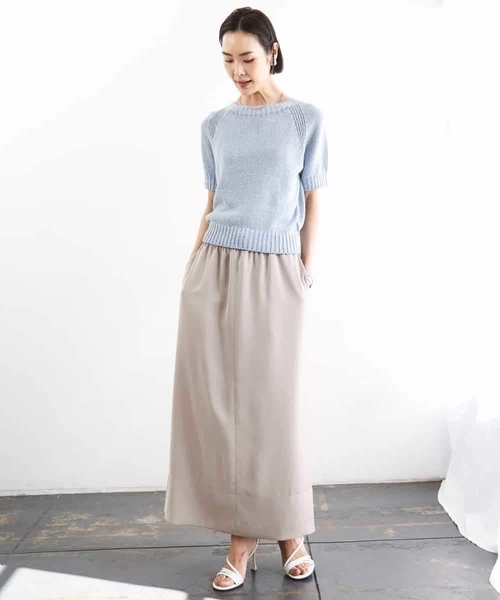 MICHEL KLEIN（ミッシェル・クラン）の「ペーパーヤーンフェードカラーニット（ニット/セーター・レディース・ミント/ダークインディゴブルー/ネイビー・38）」の8枚目の写真