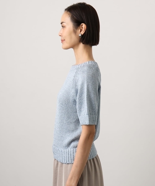 MICHEL KLEIN（ミッシェル・クラン）の「ペーパーヤーンフェードカラーニット（ニット/セーター・レディース・ミント/ダークインディゴブルー/ネイビー・38）」の18枚目の写真