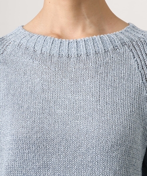 MICHEL KLEIN（ミッシェル・クラン）の「ペーパーヤーンフェードカラーニット（ニット/セーター・レディース・ミント/ダークインディゴブルー/ネイビー・38）」の20枚目の写真