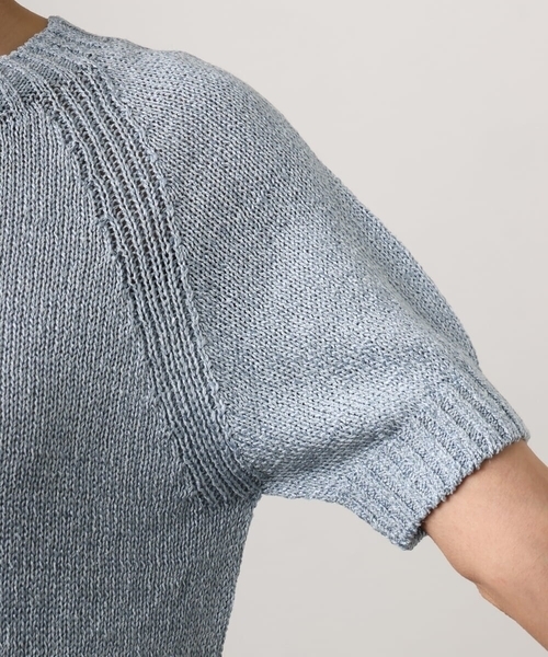 MICHEL KLEIN（ミッシェル・クラン）の「ペーパーヤーンフェードカラーニット（ニット/セーター・レディース・ミント/ダークインディゴブルー/ネイビー・38）」の21枚目の写真