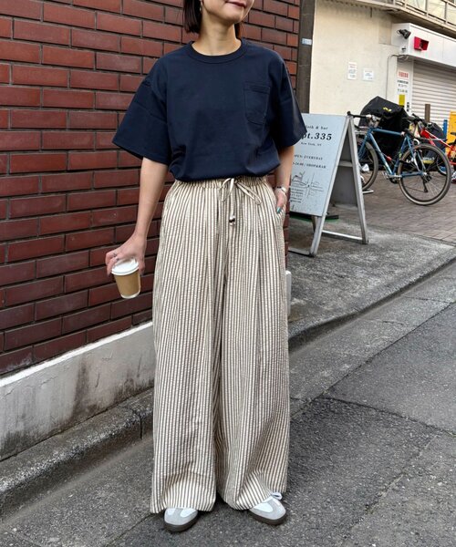セール】【UNISEX】【プラスサイズあり】ストライプシアサッカー