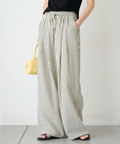 CIAOPANIC TYPY(チャオパニックティピー)の「【UNISEX】【プラスサイズあり】ストライプシアサッカーイージーパンツ(その他パンツ・レディース・ホワイト/ピンク/ベージュ/ブルー・LARGE/MEDIUM/XX-LARGE)」の5枚目の写真