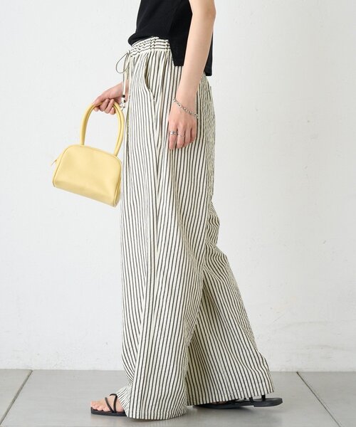 CIAOPANIC TYPY(チャオパニックティピー)の「【UNISEX】【プラスサイズあり】ストライプシアサッカーイージーパンツ(その他パンツ・レディース・ホワイト/ピンク/ベージュ/ブルー・LARGE/MEDIUM/XX-LARGE)」の6枚目の写真