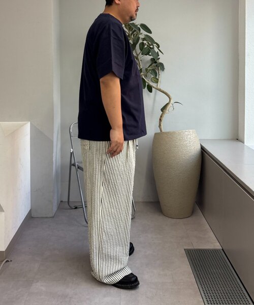 CIAOPANIC TYPY（チャオパニックティピー）の「【UNISEX】【プラスサイズあり】ストライプイージーパジャマパンツ（その他パンツ・レディース・ホワイト/ピンク/ベージュ/ブルー・LARGE/MEDIUM/XX-LARGE）」の5枚目の写真