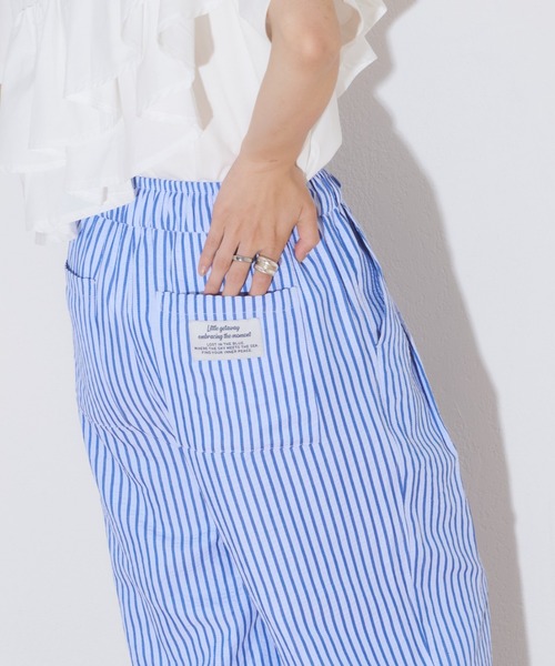 CIAOPANIC TYPY(チャオパニックティピー)の「【UNISEX】【プラスサイズあり】ストライプシアサッカーイージーパンツ(その他パンツ・レディース・ホワイト/ピンク/ベージュ/ブルー・LARGE/MEDIUM/XX-LARGE)」の3枚目の写真