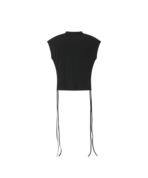 セール】masi pleats sleeveless blouse _ Black（シャツ/ブラウス 