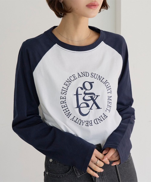 KOBE LETTUCE(コウベレタス)の「ロゴ刺しゅうラグランロンT(Tシャツ/カットソー・レディース・ホワイト×グレー/ホワイト×ネイビー/ホワイト×ブラック・M)」の20枚目の写真