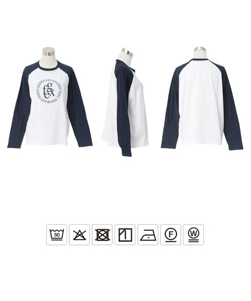 KOBE LETTUCE(コウベレタス)の「ロゴ刺しゅうラグランロンT(Tシャツ/カットソー・レディース・ホワイト×グレー/ホワイト×ネイビー/ホワイト×ブラック・M)」の21枚目の写真