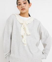 KBF | レースフリルワッフルプルオーバー(Tシャツ/カットソー)