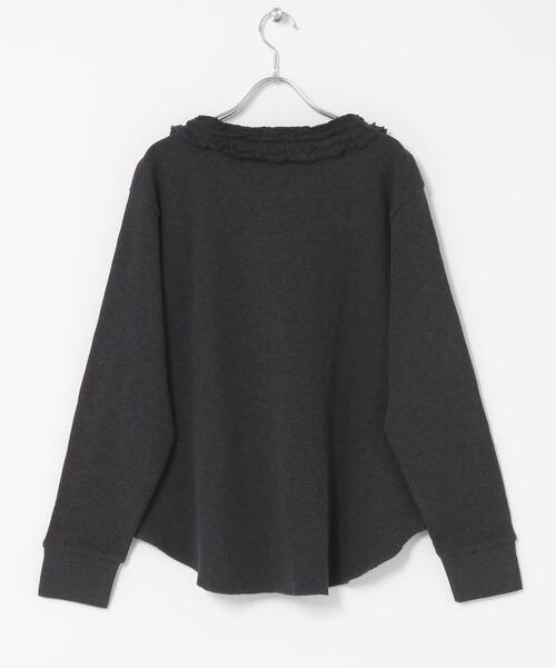 KBF（ケイビーエフ）の「レースフリルワッフルプルオーバー（Tシャツ/カットソー・レディース・オートミール/チャコールグレー・ONE）」の12枚目の写真