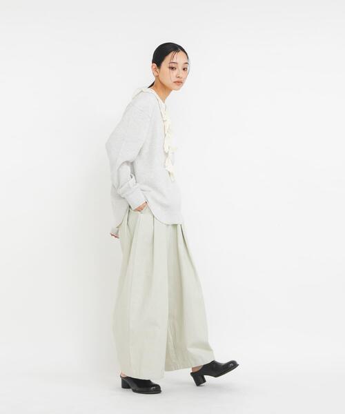 KBF（ケイビーエフ）の「レースフリルワッフルプルオーバー（Tシャツ/カットソー・レディース・オートミール/チャコールグレー・ONE）」の18枚目の写真