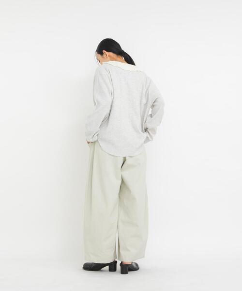 KBF（ケイビーエフ）の「レースフリルワッフルプルオーバー（Tシャツ/カットソー・レディース・オートミール/チャコールグレー・ONE）」の19枚目の写真