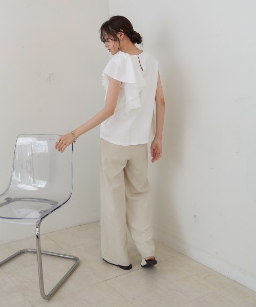 Bab(バブ)の「イレヘムラッフルデザインカットソー(Tシャツ/カットソー・レディース・ブラック/杢グレー/オフホワイト・FREE)」の13枚目の写真
