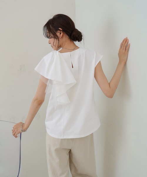 Bab(バブ)の「イレヘムラッフルデザインカットソー(Tシャツ/カットソー・レディース・ブラック/杢グレー/オフホワイト・FREE)」の15枚目の写真