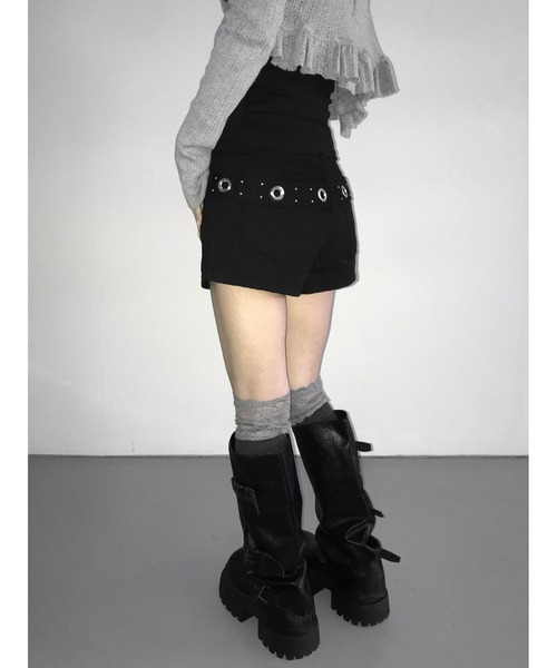 THEAIRTOWN(ジエアタウン)の「1733 back slop shorts(その他パンツ・レディース・ホワイト/ブラック・MEDIUM/SMALL)」の6枚目の写真