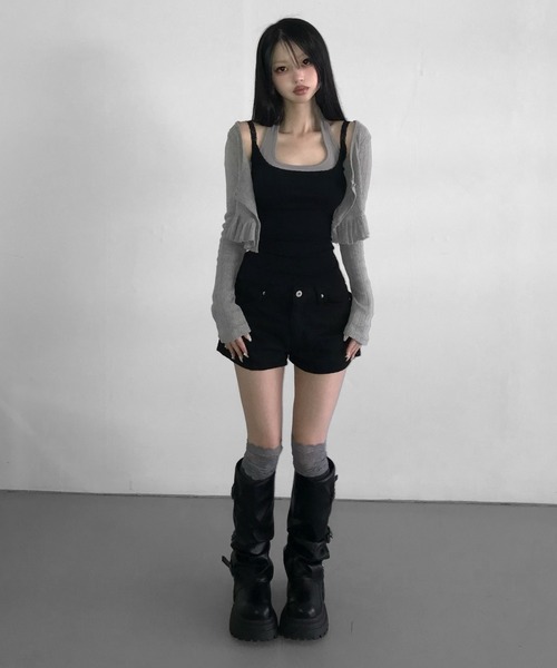 THEAIRTOWN(ジエアタウン)の「1733 back slop shorts(その他パンツ・レディース・ホワイト/ブラック・MEDIUM/SMALL)」の12枚目の写真