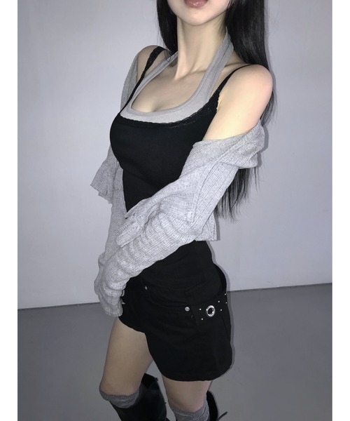 THEAIRTOWN(ジエアタウン)の「1733 back slop shorts(その他パンツ・レディース・ホワイト/ブラック・MEDIUM/SMALL)」の11枚目の写真