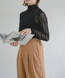 merrylatte（メリーラテ）の「リネンタッチタックパンツ【IROHANI】（その他パンツ）」