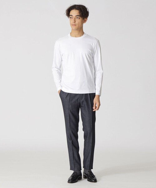 Paul Stuart(ポールスチュアート)の「【ジャケット合わせに最適】長袖ドレスクルーネックTシャツ(Tシャツ/カットソー・メンズ・ブラック・44/46/50/48/52)」の2枚目の写真