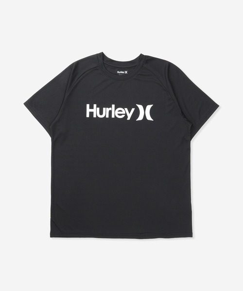 Hurley （ハーレー）の「【Hurley:ハーレー】ロゴラッシュガード　UPF50+×速乾×遮熱機能　　RASH ONE AND ONLY SS TEE（ラッシュガード・メンズ・チャコールグレー/ブラック/ホワイト・SMALL/MEDIUM/LARGE/X-LARGE）」の2枚目の写真