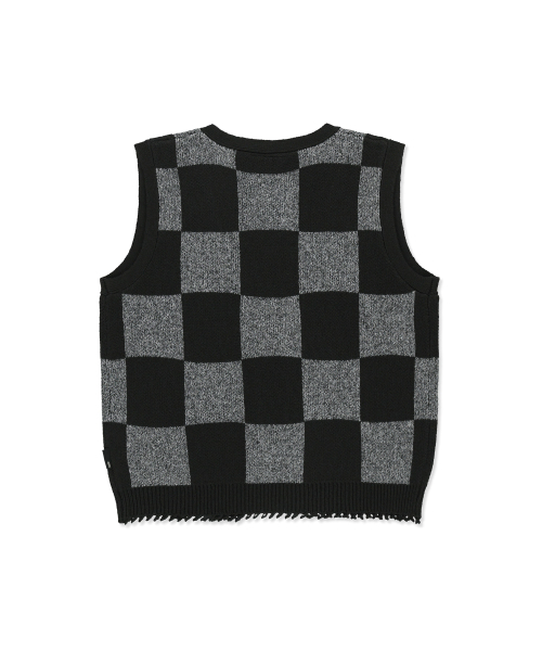 BROWNBREATH（ブラウンブレス）の「W TAG CHECK CROCHET VEST - BLACK（ベスト・レディース・その他・SMALL/MEDIUM）」の2枚目の写真