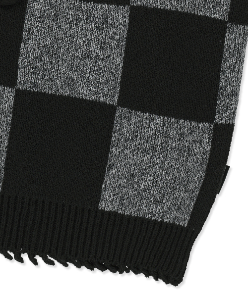BROWNBREATH（ブラウンブレス）の「W TAG CHECK CROCHET VEST - BLACK（ベスト・レディース・その他・SMALL/MEDIUM）」の6枚目の写真