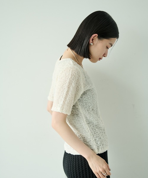 Shelly island(シェリーアイランド)の「シアーシャーリング半袖カットソー(Tシャツ/カットソー・レディース・ホワイト/ピンク/ブラック・FREE)」の12枚目の写真