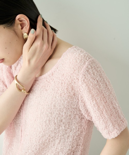Shelly island(シェリーアイランド)の「シアーシャーリング半袖カットソー(Tシャツ/カットソー・レディース・ホワイト/ピンク/ブラック・FREE)」の9枚目の写真