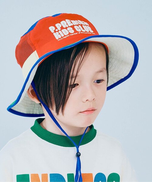 p.premier(ピードットプルミエ)の「風通しのいいメッシュ切替マルチカラーアウトドアハット(ハット・キッズ・グリーン/ピンク/レッド/オレンジ/ブラック・50/52/54/56)」の4枚目の写真