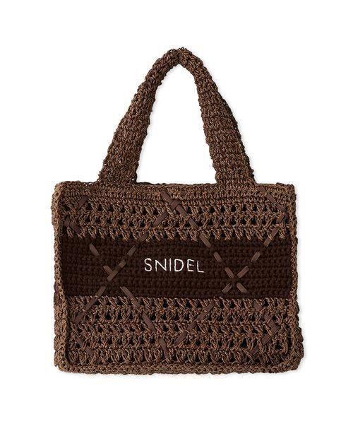 SNIDEL（スナイデル）の「ペーパークロシェトート（トートバッグ・レディース・ブラウン/ブラック/ライトベージュ・F）」の6枚目の写真