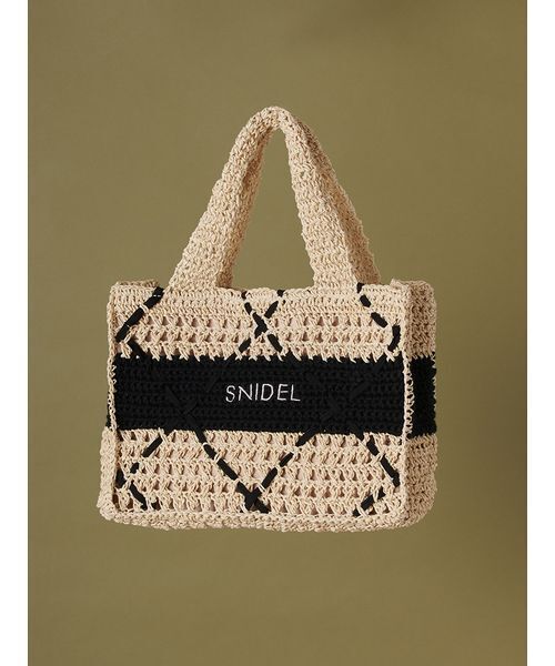 SNIDEL（スナイデル）の「ペーパークロシェトート（トートバッグ・レディース・ブラウン/ブラック/ライトベージュ・F）」の20枚目の写真