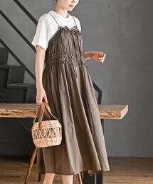 TシャツSETギャザーキャミワンピース