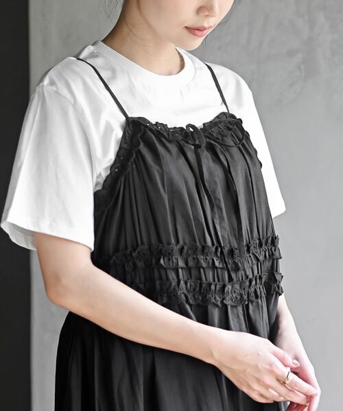 rps(アールピーエス)の「TシャツSETギャザーキャミワンピース(ワンピース・レディース・チャコールグレー/カーキ/ブラック・フリー)」の16枚目の写真