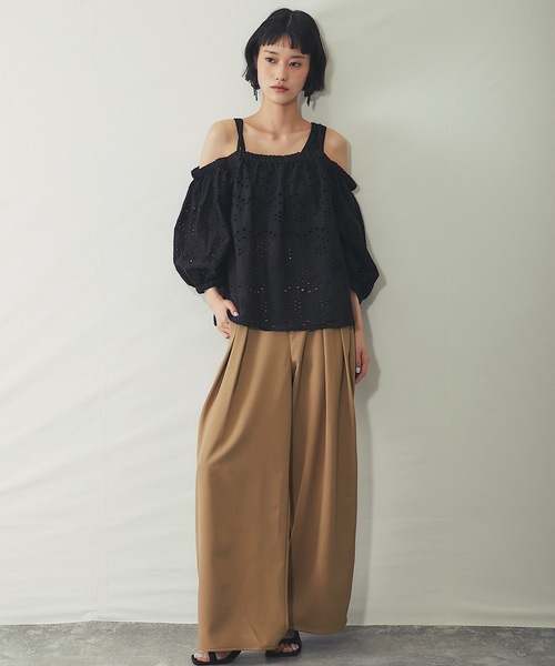 ANOTHER S(アナザーエス)の「セットアップ可クレープデシンツータックワイドパンツ(その他パンツ・レディース・ブラウン/ブラック/ベージュ・FREE)」の19枚目の写真