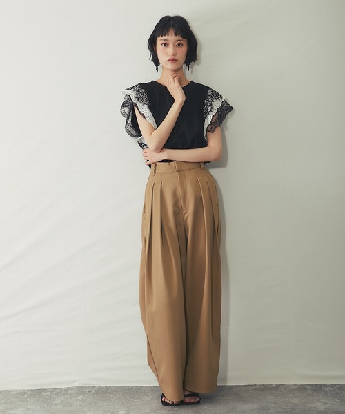ANOTHER S(アナザーエス)の「セットアップ可クレープデシンツータックワイドパンツ(その他パンツ・レディース・ブラウン/ブラック/ベージュ・FREE)」の22枚目の写真