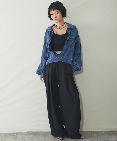 ANOTHER S(アナザーエス)の「セットアップ可クレープデシンツータックワイドパンツ(その他パンツ・レディース・ブラウン/ブラック/ベージュ・FREE)」の12枚目の写真