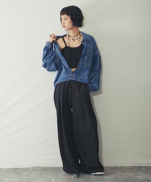ANOTHER S(アナザーエス)の「セットアップ可クレープデシンツータックワイドパンツ(その他パンツ・レディース・ブラウン/ブラック/ベージュ・FREE)」の14枚目の写真