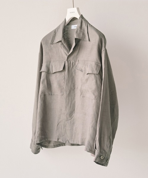 marka(マーカ)の「【marka/マーカ】別注 LINEN TROPICAL FATIGUE SHIRT(シャツ/ブラウス・メンズ・グレー/ブラック/ライトブルーグレー・2/1)」の3枚目の写真