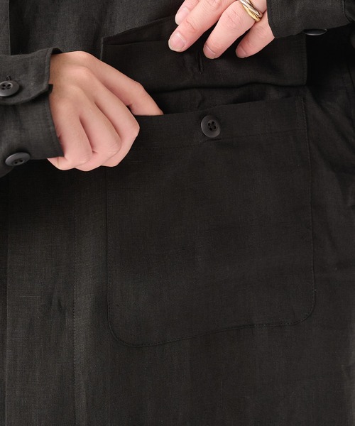 marka(マーカ)の「【marka/マーカ】別注 LINEN TROPICAL FATIGUE SHIRT(シャツ/ブラウス・メンズ・グレー/ブラック/ライトブルーグレー・2/1)」の12枚目の写真