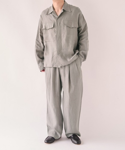 marka(マーカ)の「【marka/マーカ】別注 LINEN TROPICAL FATIGUE SHIRT(シャツ/ブラウス・メンズ・グレー/ブラック/ライトブルーグレー・2/1)」の15枚目の写真