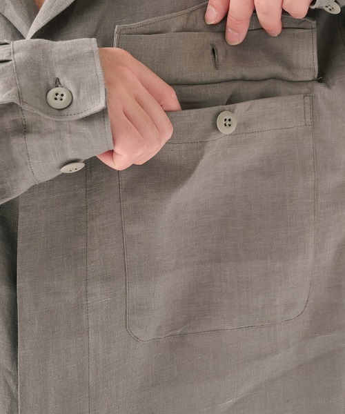 marka(マーカ)の「【marka/マーカ】別注 LINEN TROPICAL FATIGUE SHIRT(シャツ/ブラウス・メンズ・グレー/ブラック/ライトブルーグレー・2/1)」の20枚目の写真