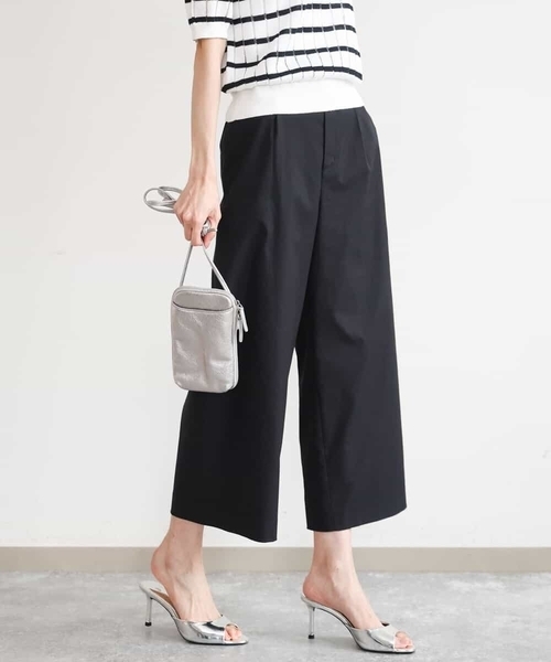MK MICHEL KLEIN（エムケーミッシェルクラン）の「[洗える]ナチュラルツイルワイドクロップドパンツ（その他パンツ・レディース・ベージュ/ホワイト/ブラック・38/40）」の3枚目の写真
