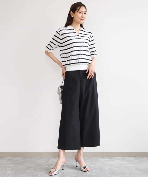MK MICHEL KLEIN（エムケーミッシェルクラン）の「[洗える]ナチュラルツイルワイドクロップドパンツ（その他パンツ・レディース・ベージュ/ホワイト/ブラック・38/40）」の5枚目の写真