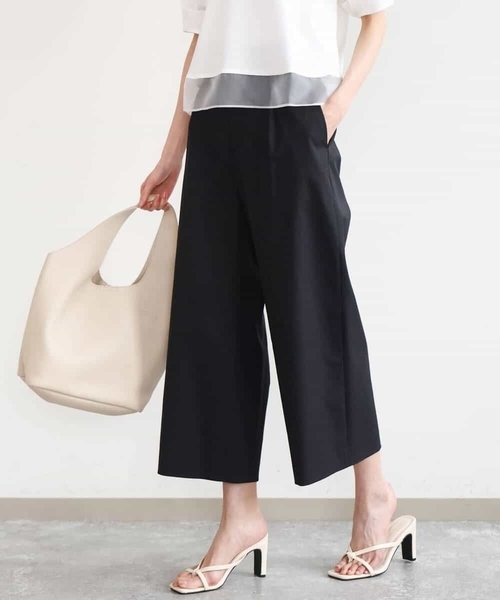 MK MICHEL KLEIN（エムケーミッシェルクラン）の「[洗える]ナチュラルツイルワイドクロップドパンツ（その他パンツ・レディース・ベージュ/ホワイト/ブラック・38/40）」の7枚目の写真