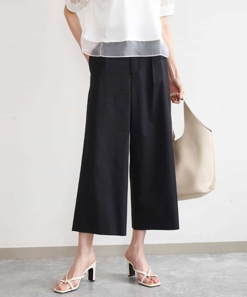 MK MICHEL KLEIN（エムケーミッシェルクラン）の「[洗える]ナチュラルツイルワイドクロップドパンツ（その他パンツ・レディース・ベージュ/ホワイト/ブラック・38/40）」の8枚目の写真