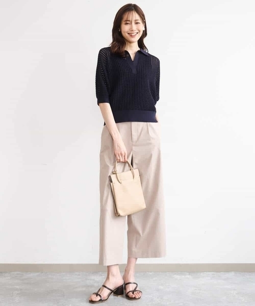 MK MICHEL KLEIN（エムケーミッシェルクラン）の「[洗える]ナチュラルツイルワイドクロップドパンツ（その他パンツ・レディース・ベージュ/ホワイト/ブラック・38/40）」の14枚目の写真