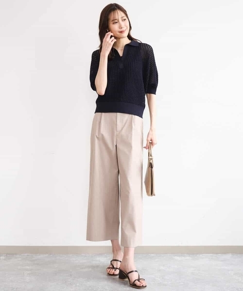MK MICHEL KLEIN（エムケーミッシェルクラン）の「[洗える]ナチュラルツイルワイドクロップドパンツ（その他パンツ・レディース・ベージュ/ホワイト/ブラック・38/40）」の15枚目の写真