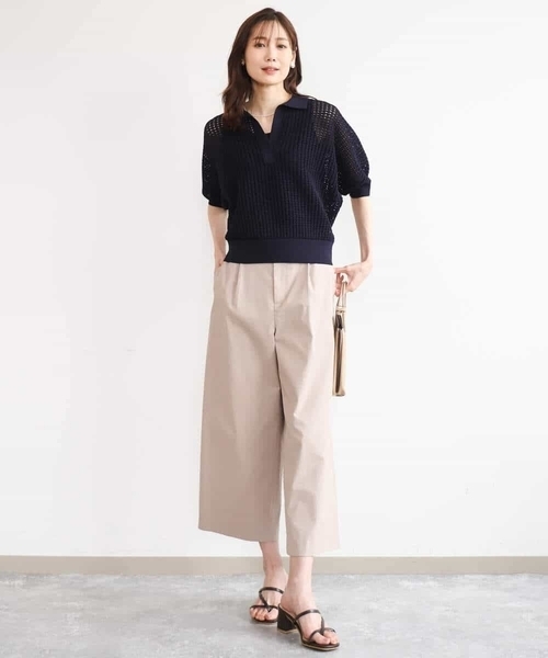 MK MICHEL KLEIN（エムケーミッシェルクラン）の「[洗える]ナチュラルツイルワイドクロップドパンツ（その他パンツ・レディース・ベージュ/ホワイト/ブラック・38/40）」の16枚目の写真