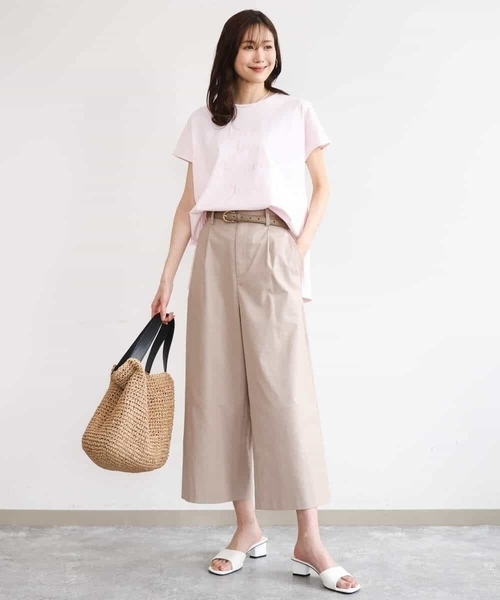 MK MICHEL KLEIN（エムケーミッシェルクラン）の「[洗える]ナチュラルツイルワイドクロップドパンツ（その他パンツ・レディース・ベージュ/ホワイト/ブラック・38/40）」の18枚目の写真